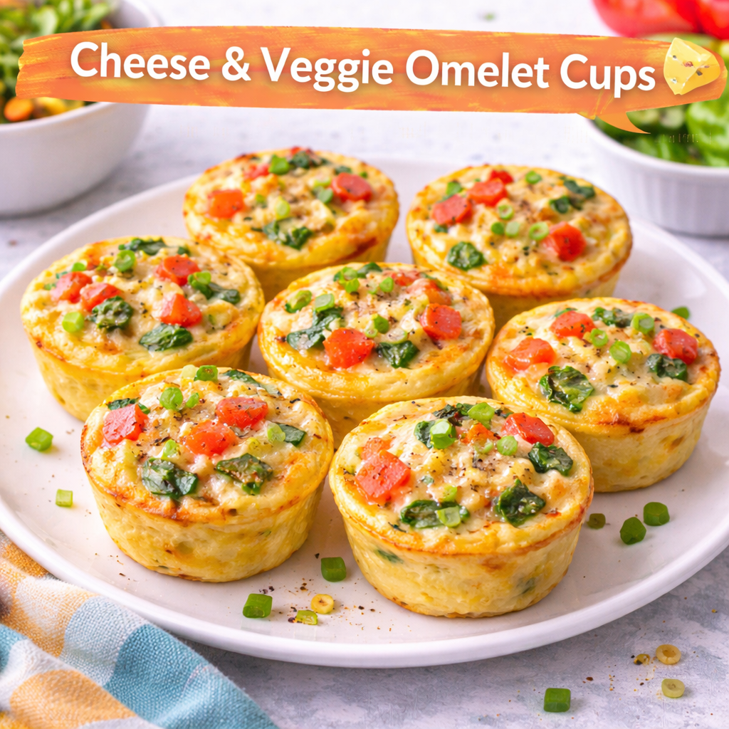 Cheese & Veggie Omelet Cups