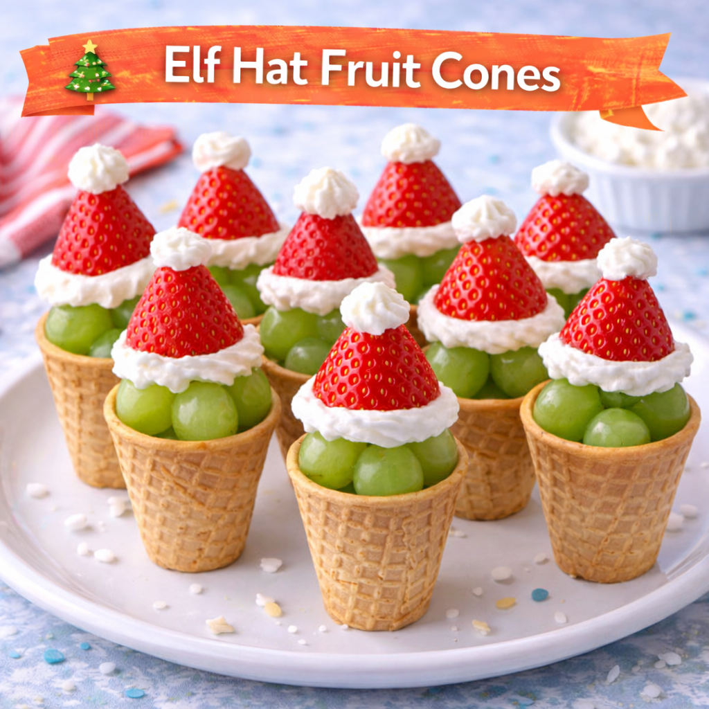 You are currently viewing <span style="color: red; font-weight: bold;">New! </span>🎄 Elf Hat Fruit Cones