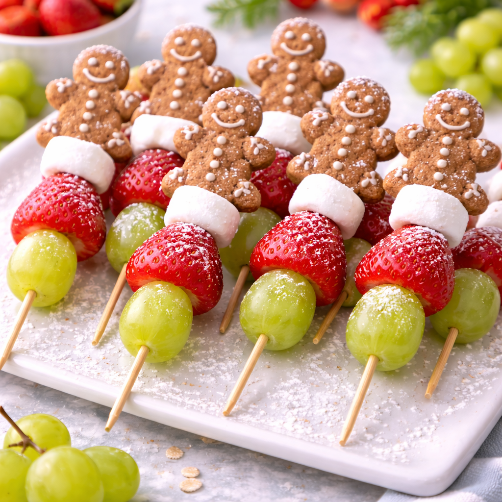 Gingerbread fruit kabobs