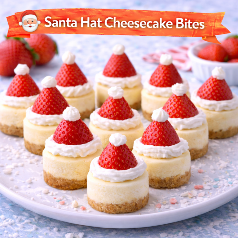 Read more about the article <span style="color: red; font-weight: bold;">New! </span>🎅 Santa Hat Cheesecake Bites