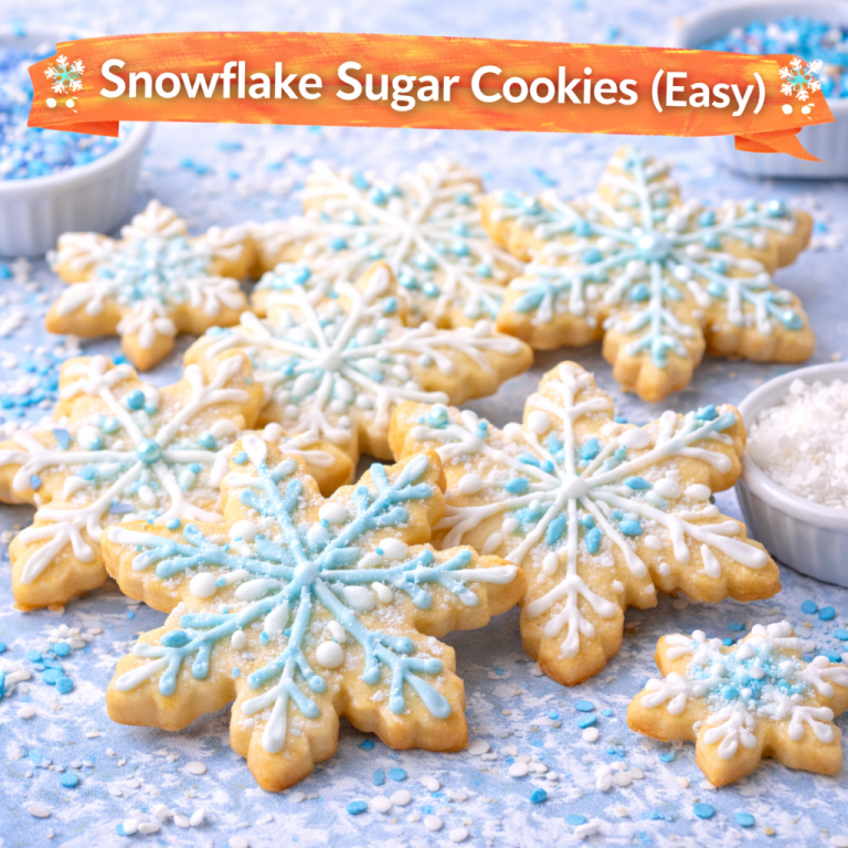 Read more about the article <span style="color: red; font-weight: bold;">New! </span>❄ Snowflake Sugar Cookies (Easy)