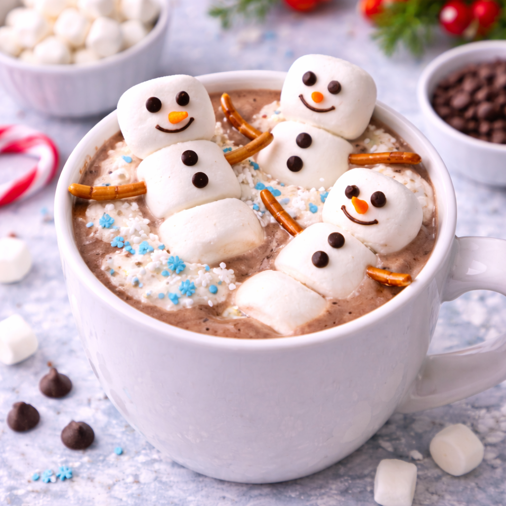 Snowman Marshmallow Cocoa Cups